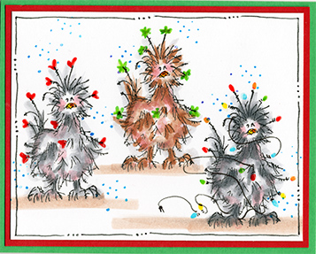 3 Poof Chicks Card